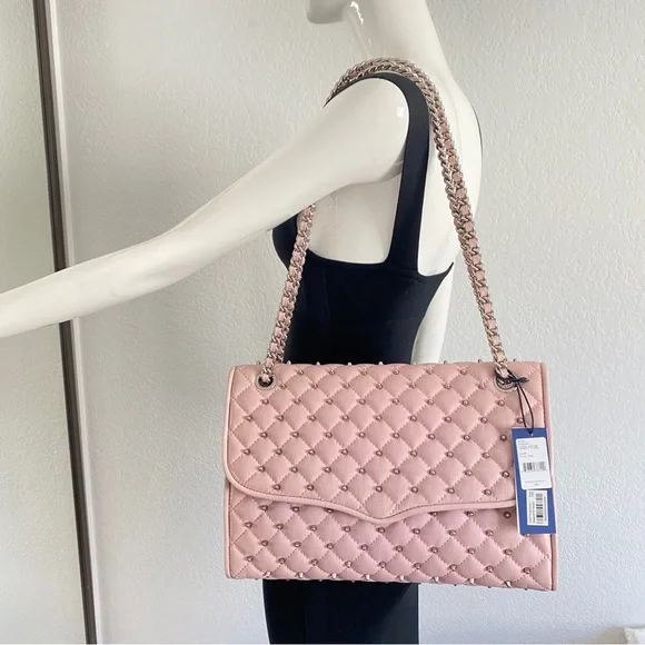 Rebecca Minkoff Pink Quilted studded Affair chain Bag - Picture 7 of 10